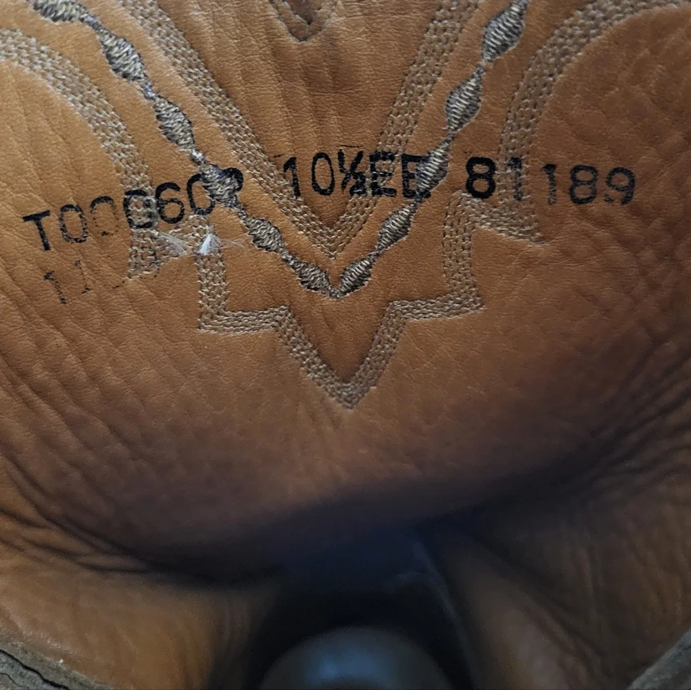 LUCCHESE 2000 Leather Boots Size 10.5 EE Tan Brown